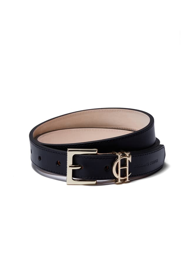 Holland Cooper Women's HC Slim Logo Belt - Black Product Image