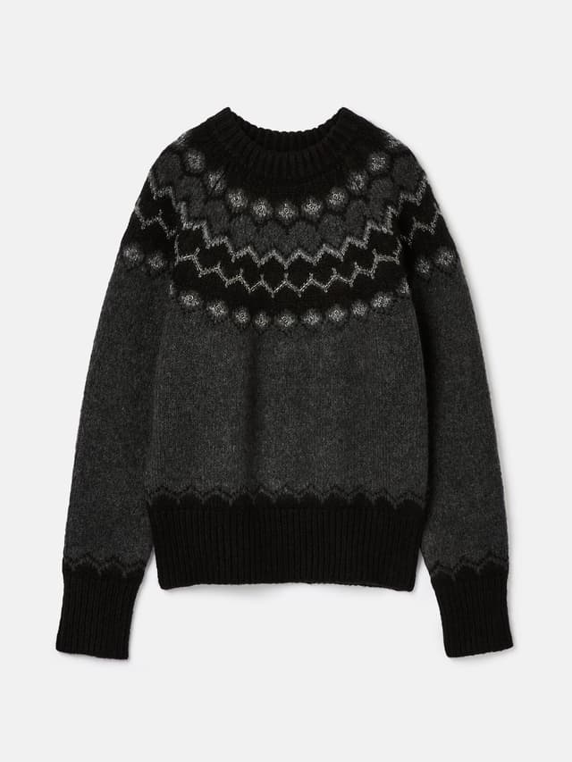 Joules Women's Katherine Fair Isle Jumper - Charcoal Product Image