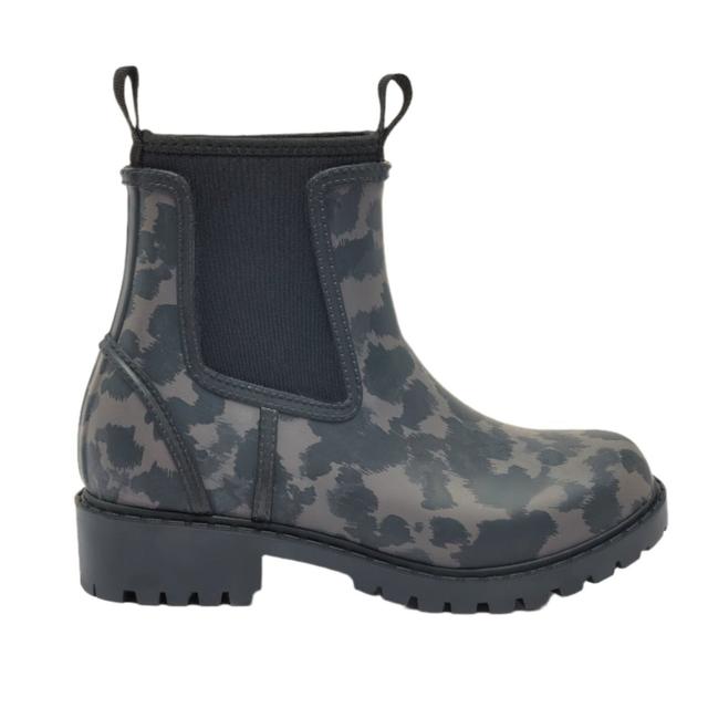 Joules Women's Oakfield Ankle Welly Boot - Black Animal Print Product Image