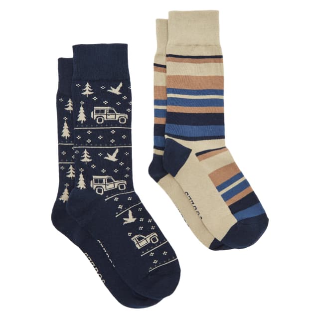 Joules Men's Kingsbury Socks 2 Pack - Navy Car Product Image