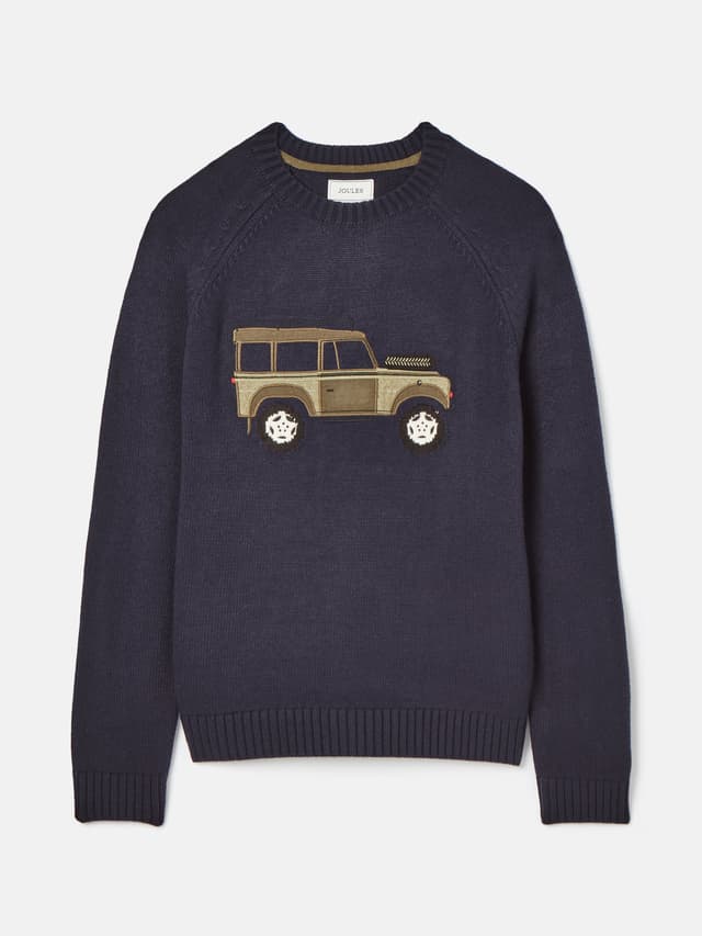 Joules Men's 4x4 Intarsia Jumper - Navy Product Image