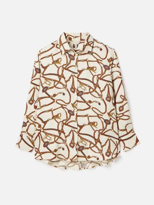 Joules Women's Amilla Satin Shirt - Creme Bridle Product Image