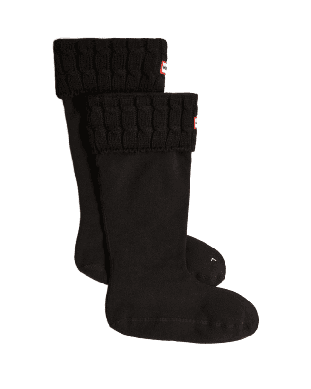 Hunter Recycled 6 Stitch Cable Tall Boot Sock - Black Product Image