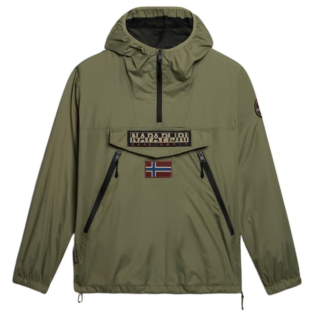 Napapijri Rainforest Ripstop Anorak Jacket - Green Lichen Product Image