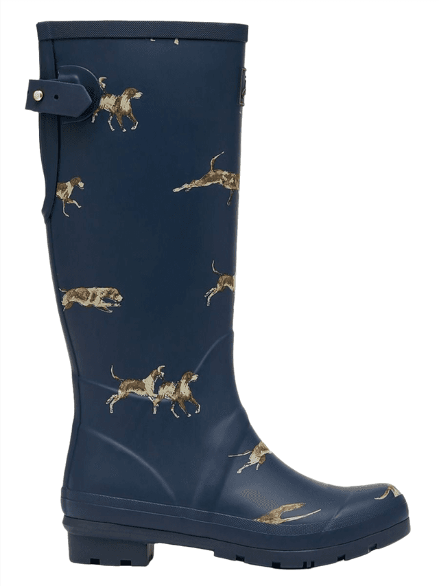 Joules Women's Adjustable Printed Wellies - Navy Dog Product Image