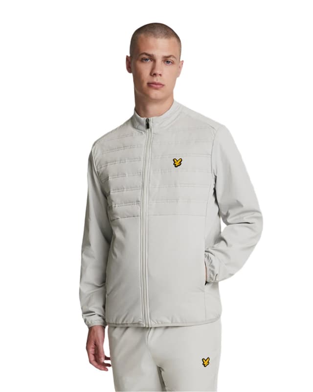 Lyle & Scott Men's Sports Hybrid Double Baffle Jacket - Pebble Product Image