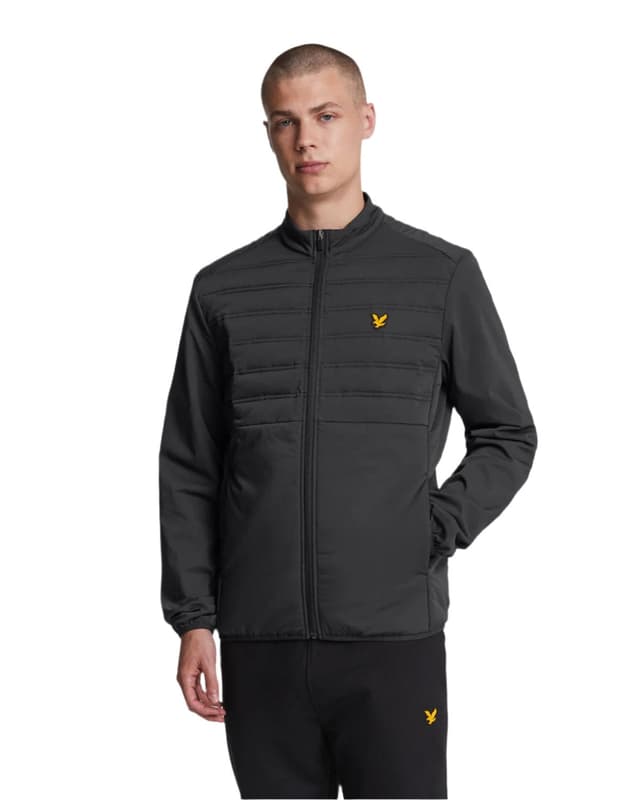 Lyle & Scott Men's Sports Hybrid Double Baffle Jacket - Jet Black Product Image