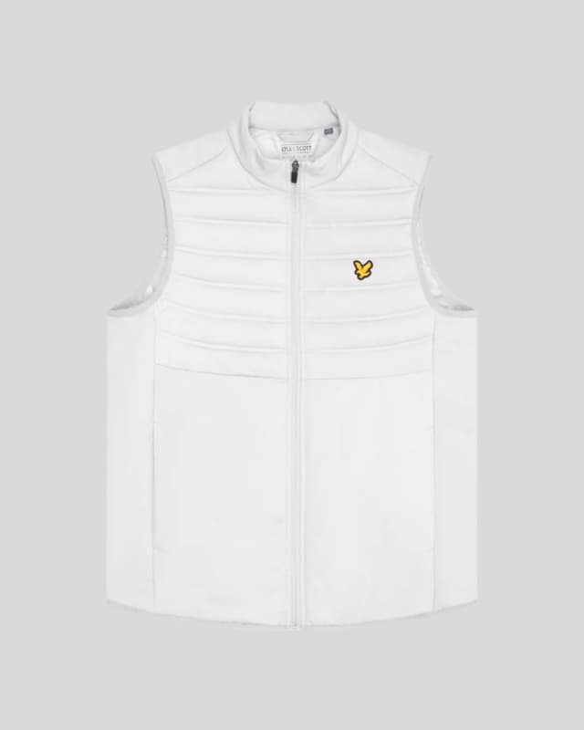 Lyle & Scott Men's Sports Hybrid Double Baffle Gilet - Pebble Product Image