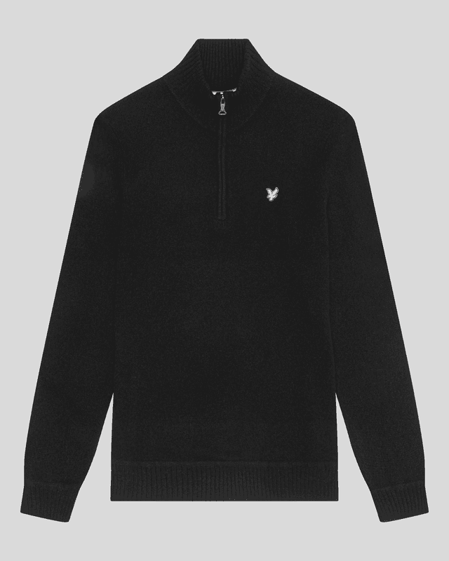 Lyle & Scott Men's Premium Lambswool 1/4 Zip Jumper - Lacquer Product Image