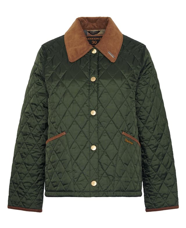 Barbour Liddesdale Cropped Quilted Jacket - Olive/Classic Product Image