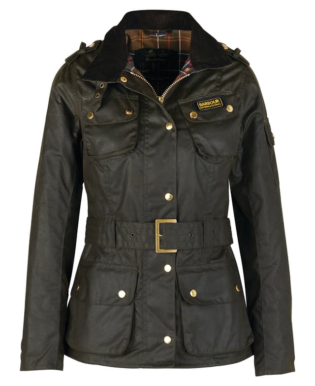 Barbour International Ladies International Wax Jacket - Olive Product Image