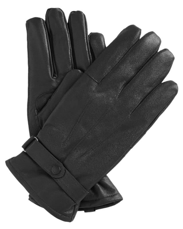 Barbour Men's Burnished Leather Thinsulate Gloves - Black Product Image