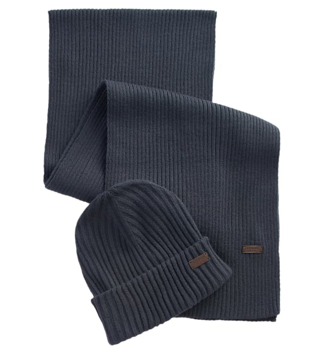 Barbour Men's Crimdon Beanie & Scarf Gift Set - Navy Product Image