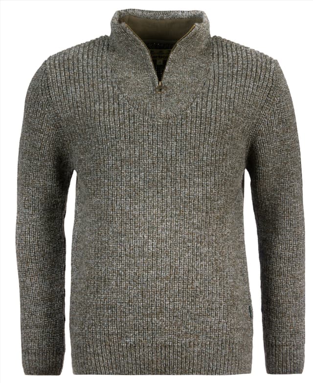 Barbour Men's New Tyne Half Zip Sweater - Derby Tweed Product Image