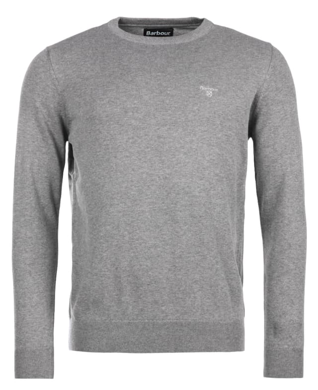 Barbour Men's Pima Crew Neck Jumper - Grey Product Image