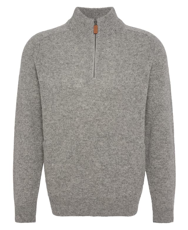 Barbour Talder Half-Zip Knit Jumper - Grey Marl Product Image