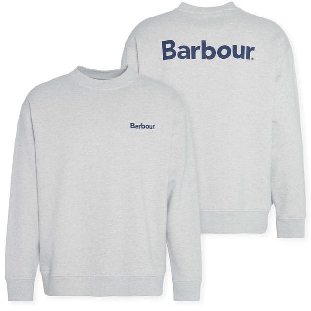 Barbour Brushed Nicholas Oversized Crew Neck Jumper - Grey Marl Product Image