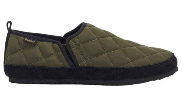 Barbour Hall Quilted Slippers - Olive Product Image