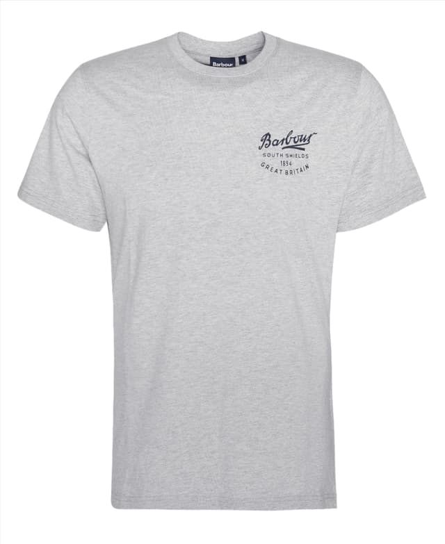 Barbour Men's Script Graphic T Shirt - Grey Marl Product Image