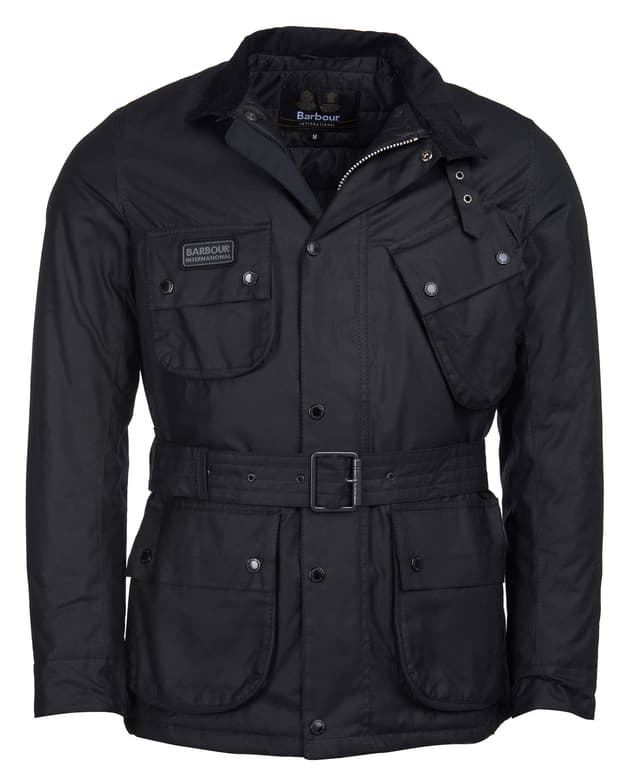 Barbour International Men's Winter SL Wax Jacket - Black Product Image