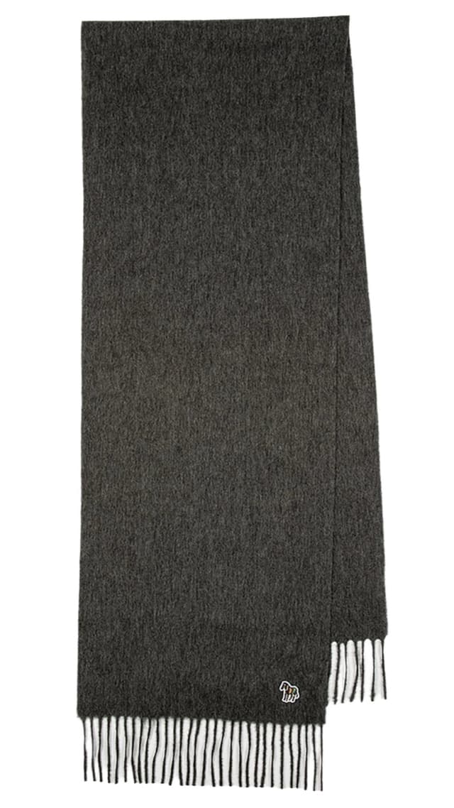 Paul Smith Men's Lambswool Zebra Scarf - Grey Product Image