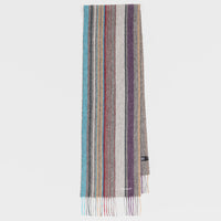 Paul Smith Men's Wool Multi Colour Stripe Scarf - Grey Colour thumbnail