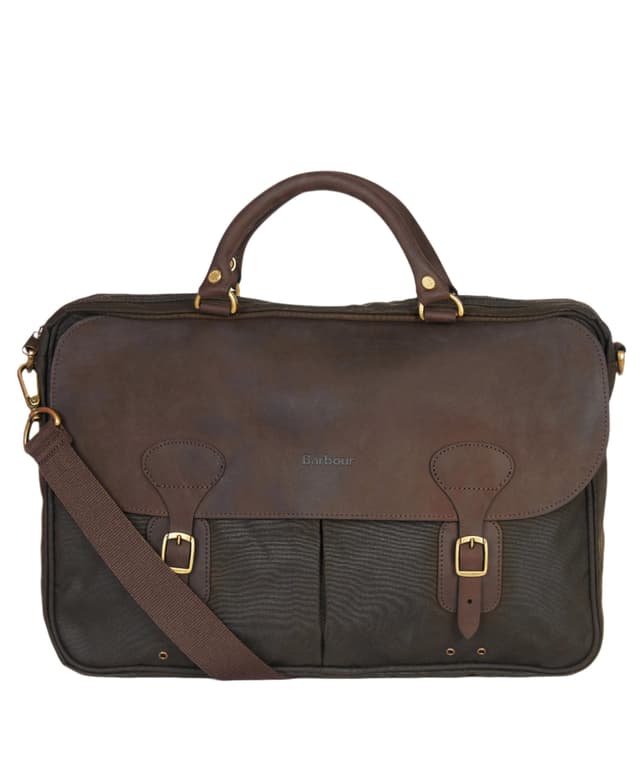 Barbour Wax Leather Briefcase - Olive Product Image