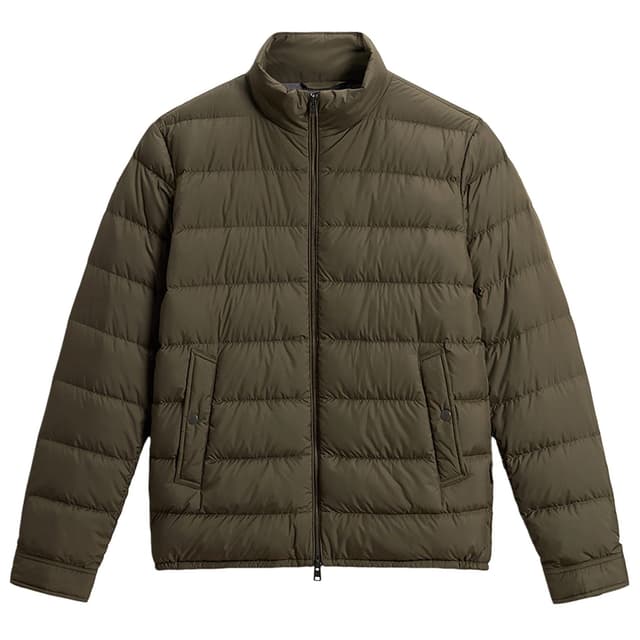 Woolrich Men's Lightweight Microfibre Down Jacket - Dark Green Product Image