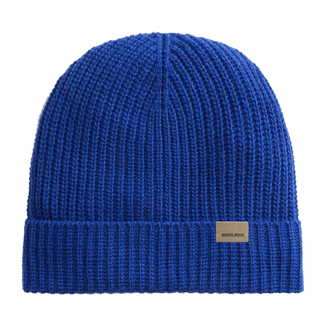 Woolrich Men's Merino Knitted Ribbed Beanie - Melton Blue Product Image