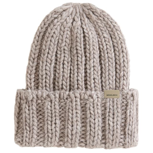 Woolrich Women's Chunky Ribbed Beanie - Light Grey Melange Product Image