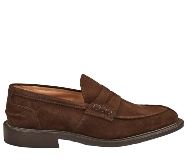 Tricker's Men's James Penny Loafer - Chocolate Suede Product Image