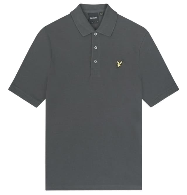 Lyle & Scott Men's Plain Polo Shirt - Gunmetal Product Image