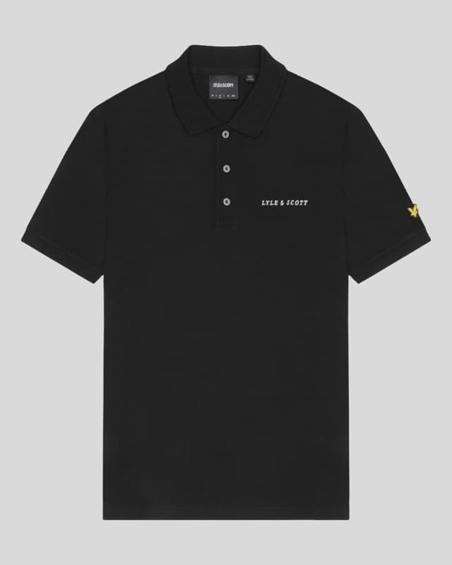 Lyle & Scott Men's Embroidered Polo Shirt - Jet Black/ White Product Image