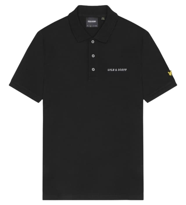 Lyle & Scott Men's Embroidered Polo Shirt - Jet Black/ White Product Image