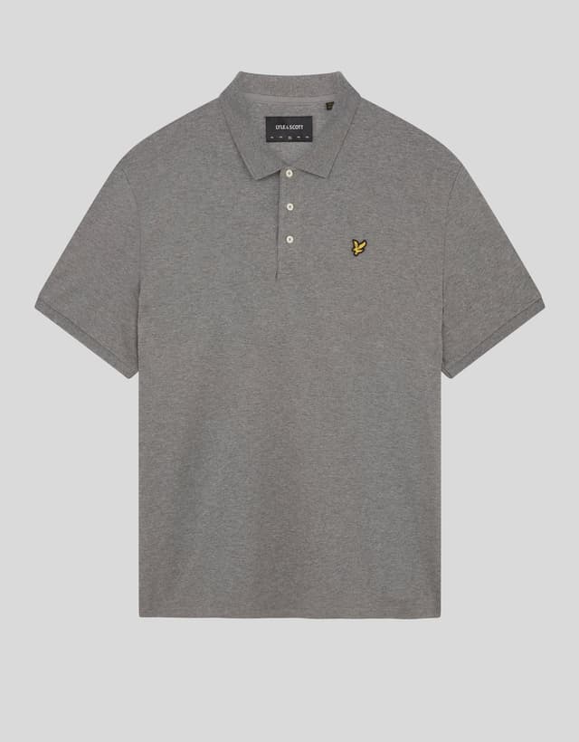 Lyle & Scott Men's Plain Polo Shirt - Mid Grey Marl Product Image