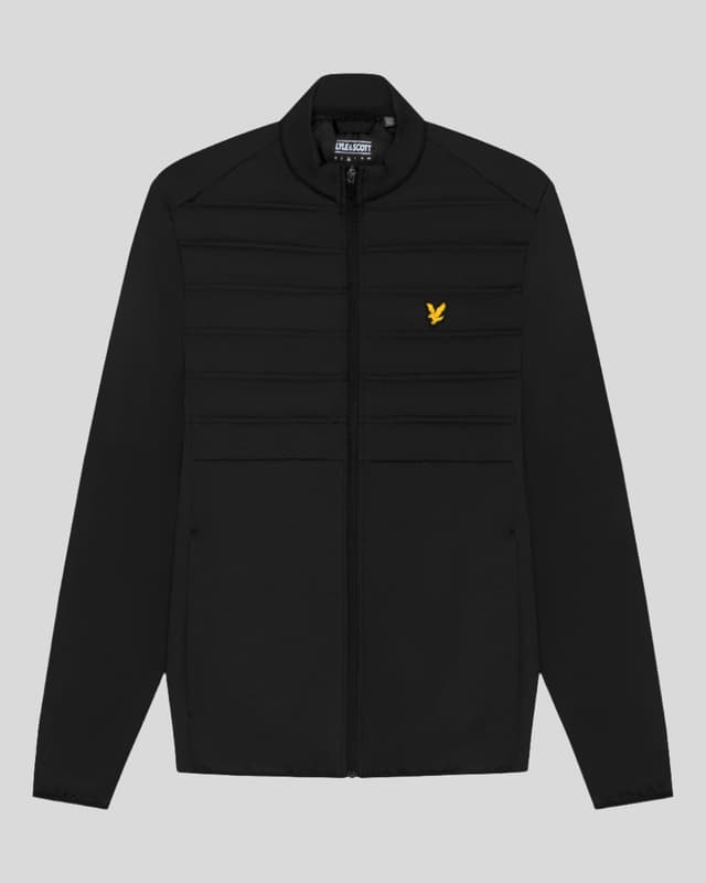 Lyle & Scott Men's Sports Hybrid Double Baffle Jacket - Jet Black Product Image