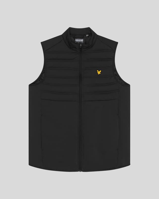 Lyle & Scott Men's Sports Hybrid Double Baffle Gilet - Jet Black Product Image