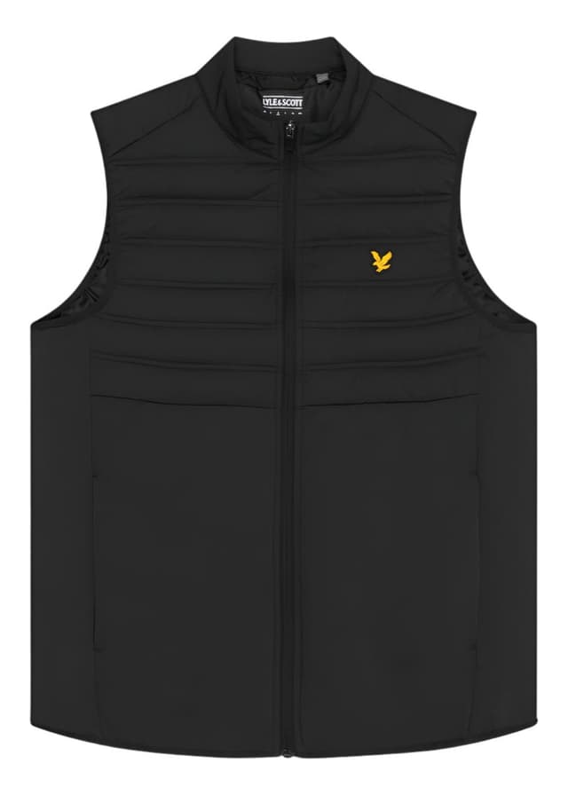 Lyle & Scott Men's Sports Hybrid Double Baffle Gilet - Jet Black Product Image