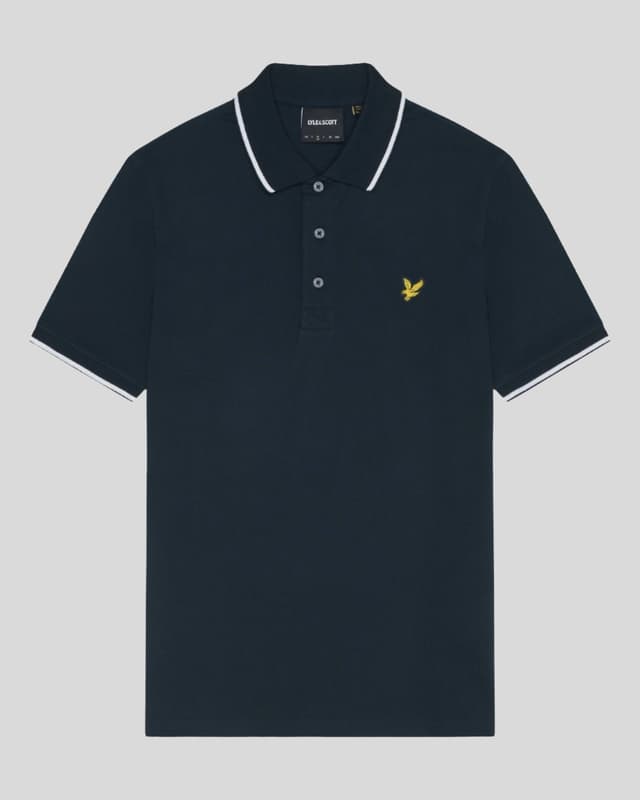 Lyle & Scott Men's Tipped Polo Shirt - Dark Navy/ White Product Image