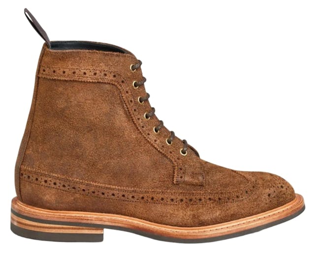 Tricker's Men's Simon Longwing Brogue Boot - Snuff Repello Suede Product Image